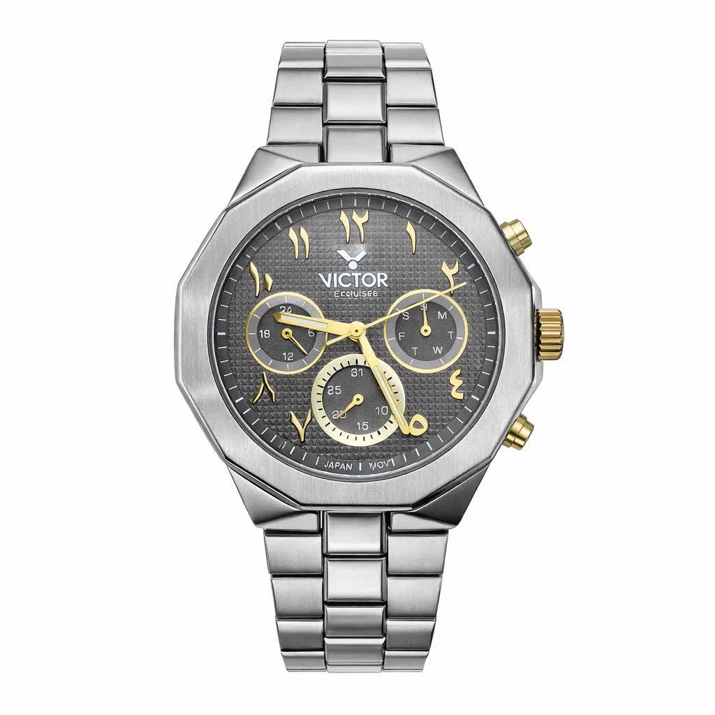 ساعت مچی کرنوگراف مردانه ويکتور VICTOR ژاپنی اورجينال عدد فارسی