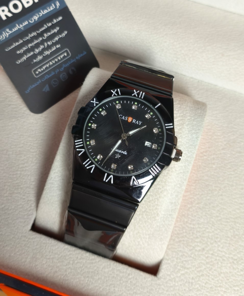 ساعت مچی مردانه برند کسری طرح اُوگا CASSRAY بند استیل قفل پروانه ای