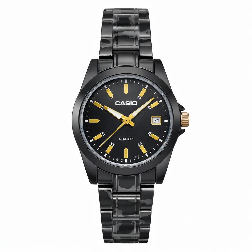 ساعت مچی زنانه کاسيو CASIO موتور ژاپن فول مشکی کد 466+جعبه