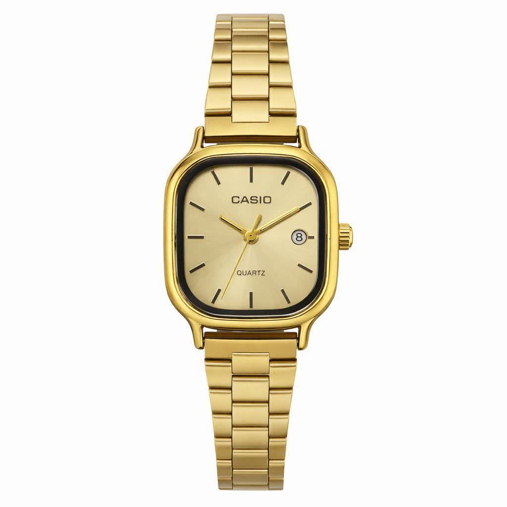 ساعت مچی زنانه کاسيو اولدمانی CASIO موتور ژاپن تمام طلايی