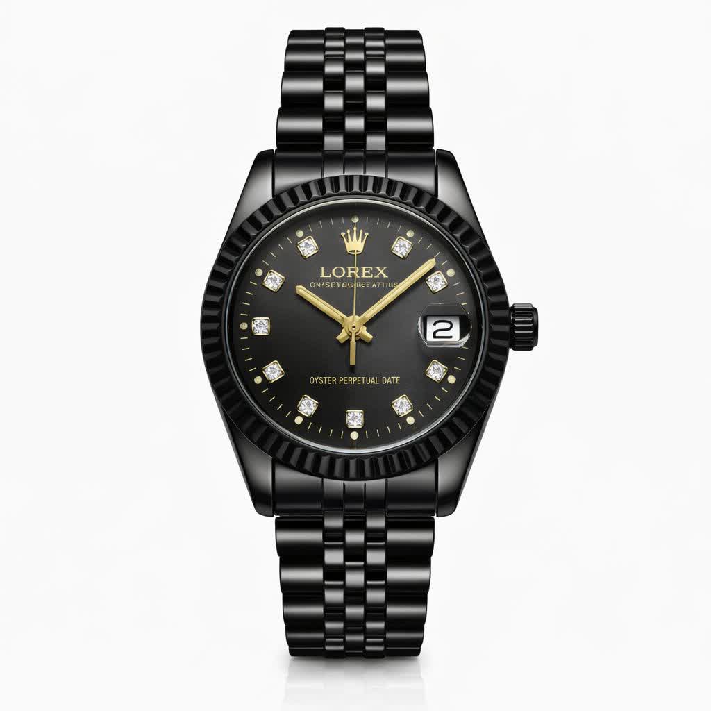 ساعت مچی زنانه رولکس ROLEX فول مشکی درجه يک
