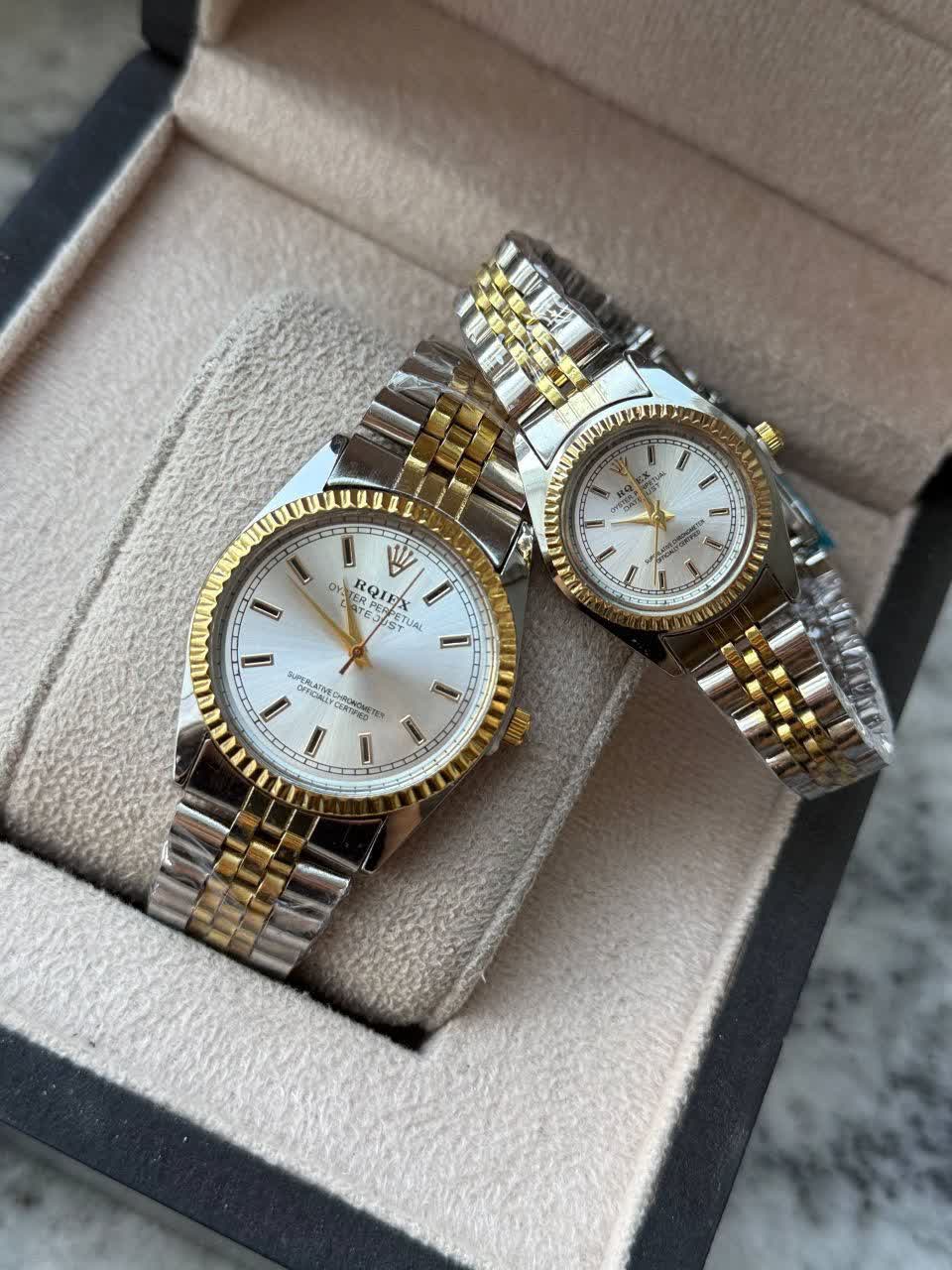ست ساعت رولکس ديت جاست زنانه و مردانه ROLEX DATE JUST کيفيت عالي صفحه سفيد