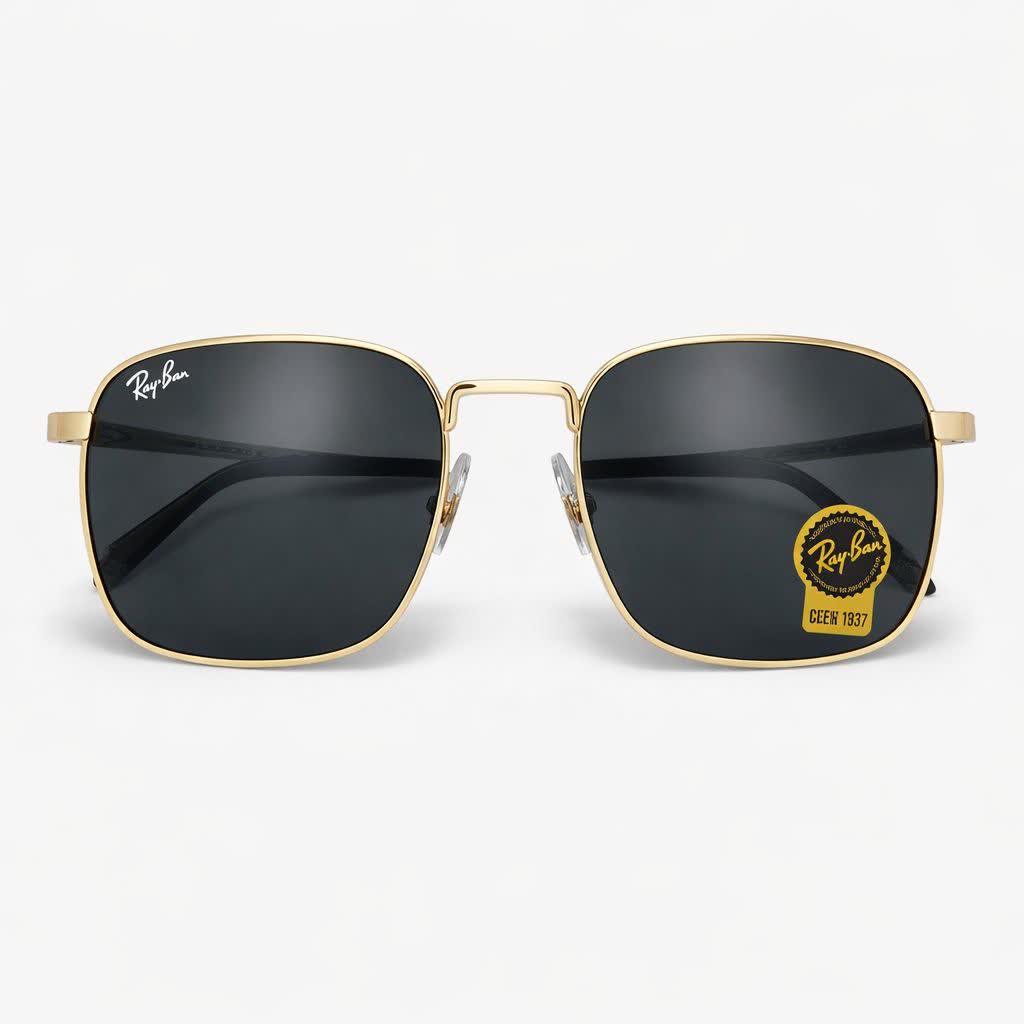 عينک آفتابی مردانه ری بن Rayban آمريکا استاندارد مدل C10 فريم طلايی