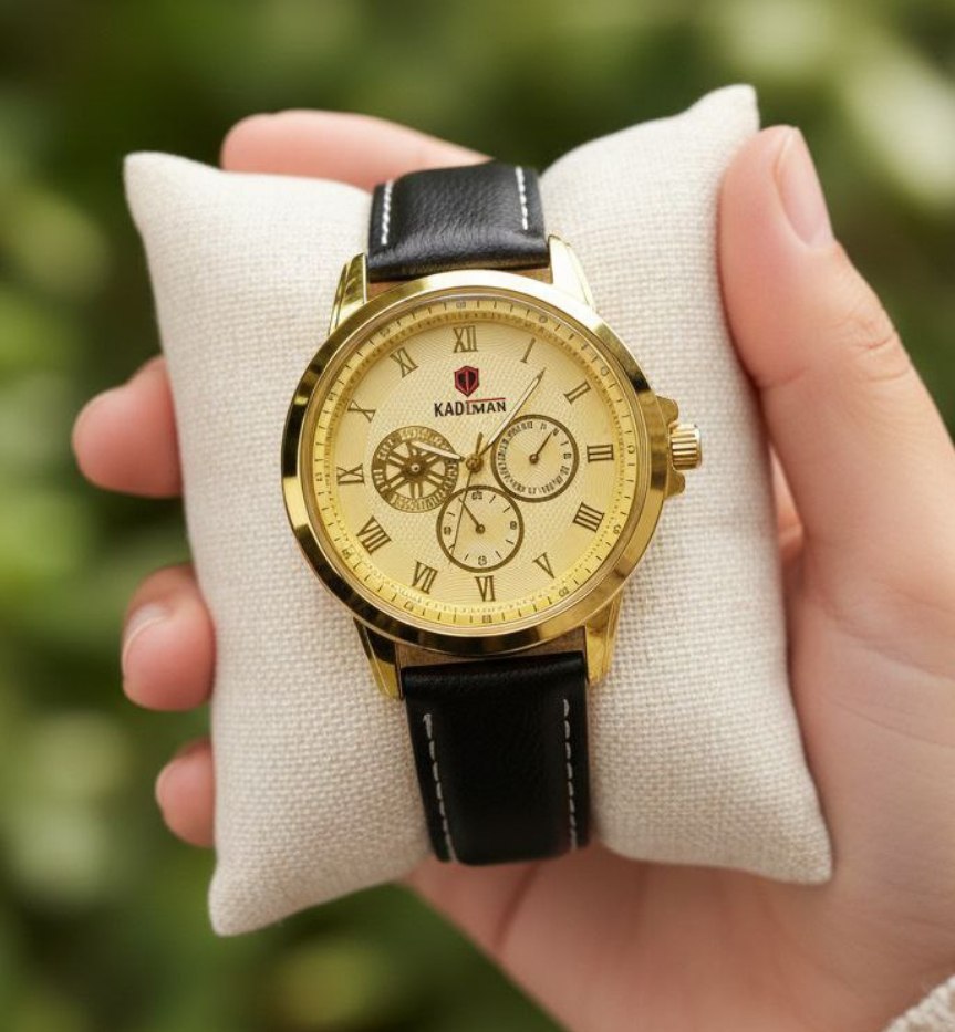 ساعت مچی سه موتوره مردانه کیدمن KADEMAN 2025 بند چرمی