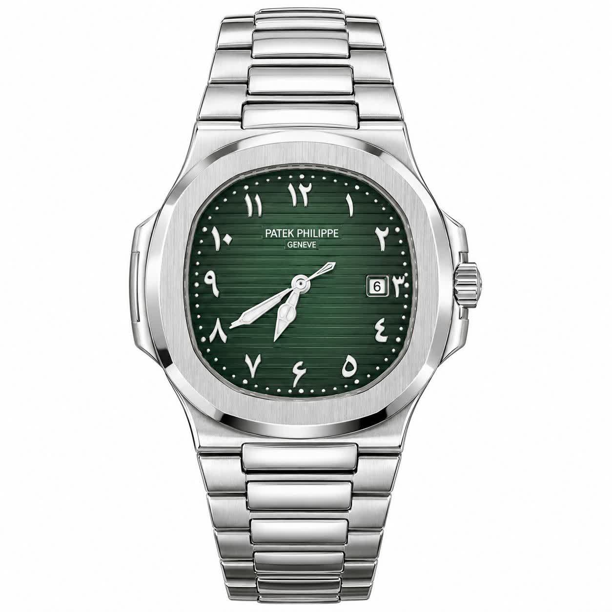 ساعت مچی عقربه ای مردانه پتک فیلیپ PATEKPHILIPPE صفحه سبز + گارانتی + فول پک m5