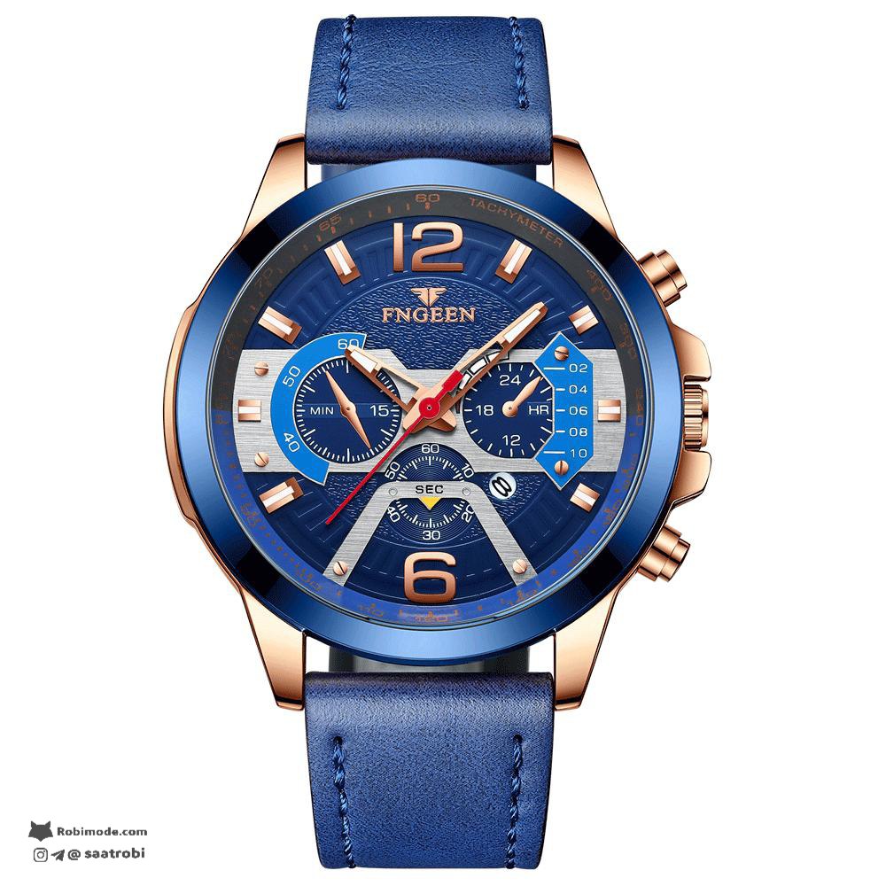 ساعت مچی مردانه فنگن FNGEEN بند چرمی