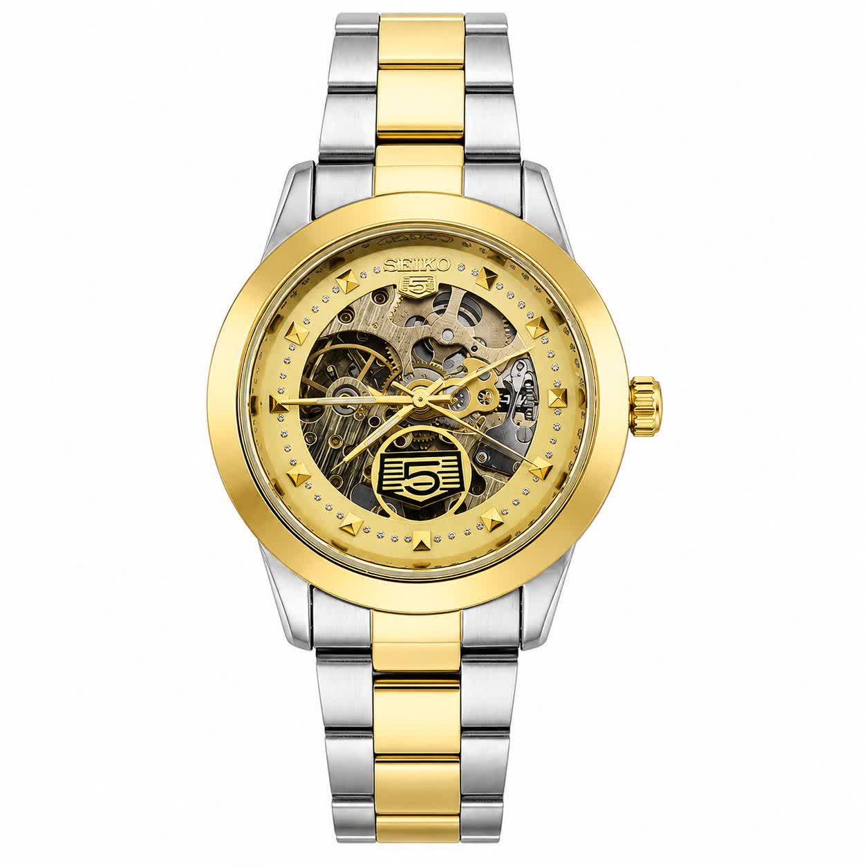 ساعت مچی اتوماتیک مردانه سیکو پنج 5 SEIKO نقره ای طلایی