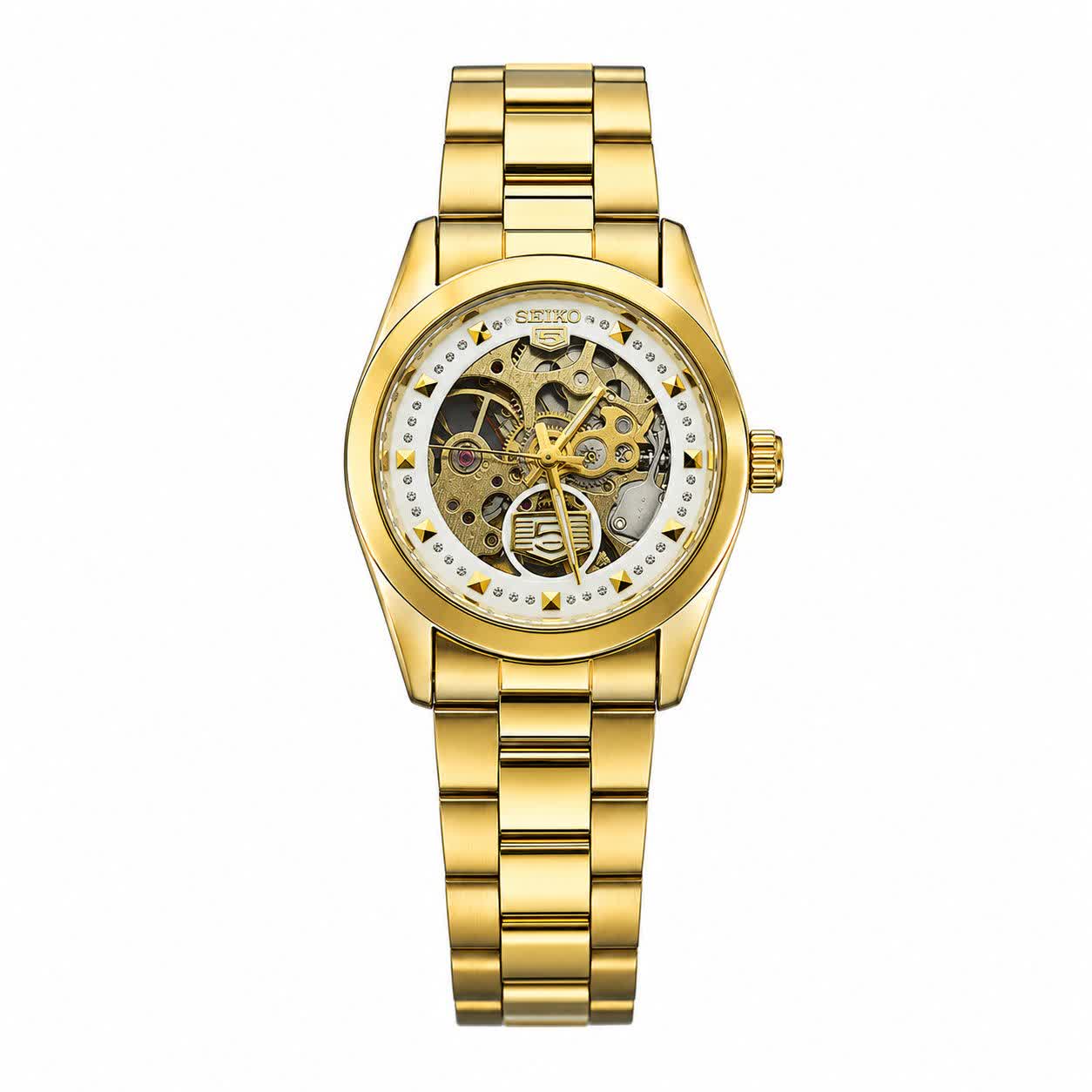 ساعت مچی اتوماتیک زنانه سیکو پنج 5 SEIKO صفحه سفید