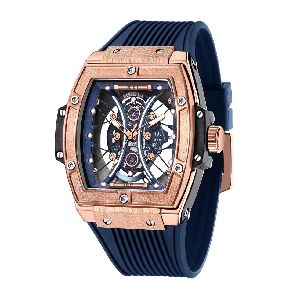 ساعت مچی مردانه مگیر Megir مدل MN8109GREBE-2N0 پشت و رو نمایان