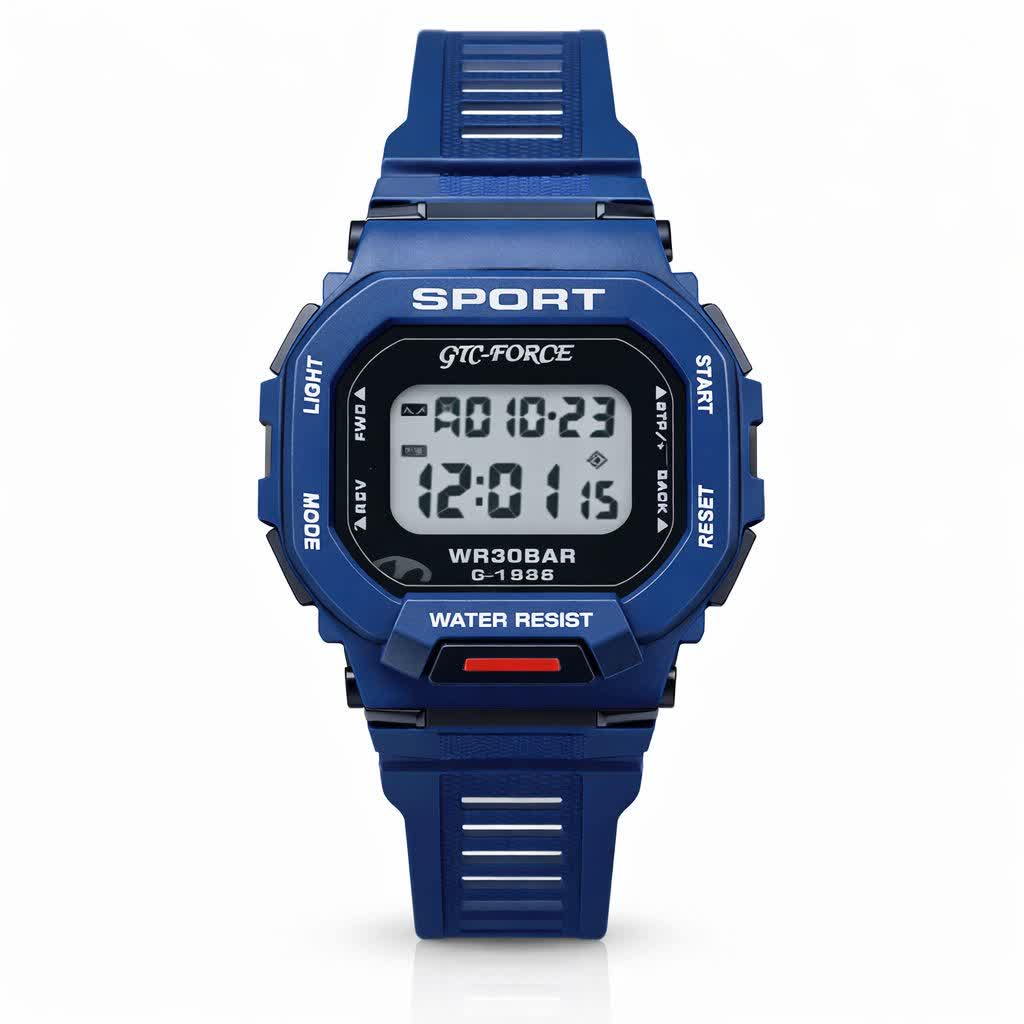 ساعت مچی مردانه ديجيتال کامپيوتری اسپورت فول امکانات - آبی 2