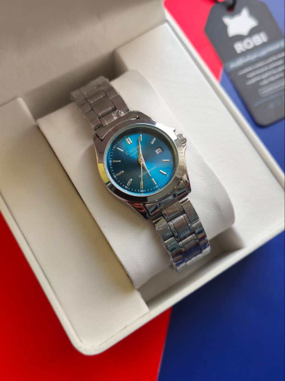 ساعت مچي دخترانه کاسيو CASIO صفحه آبي موتور ژاپني