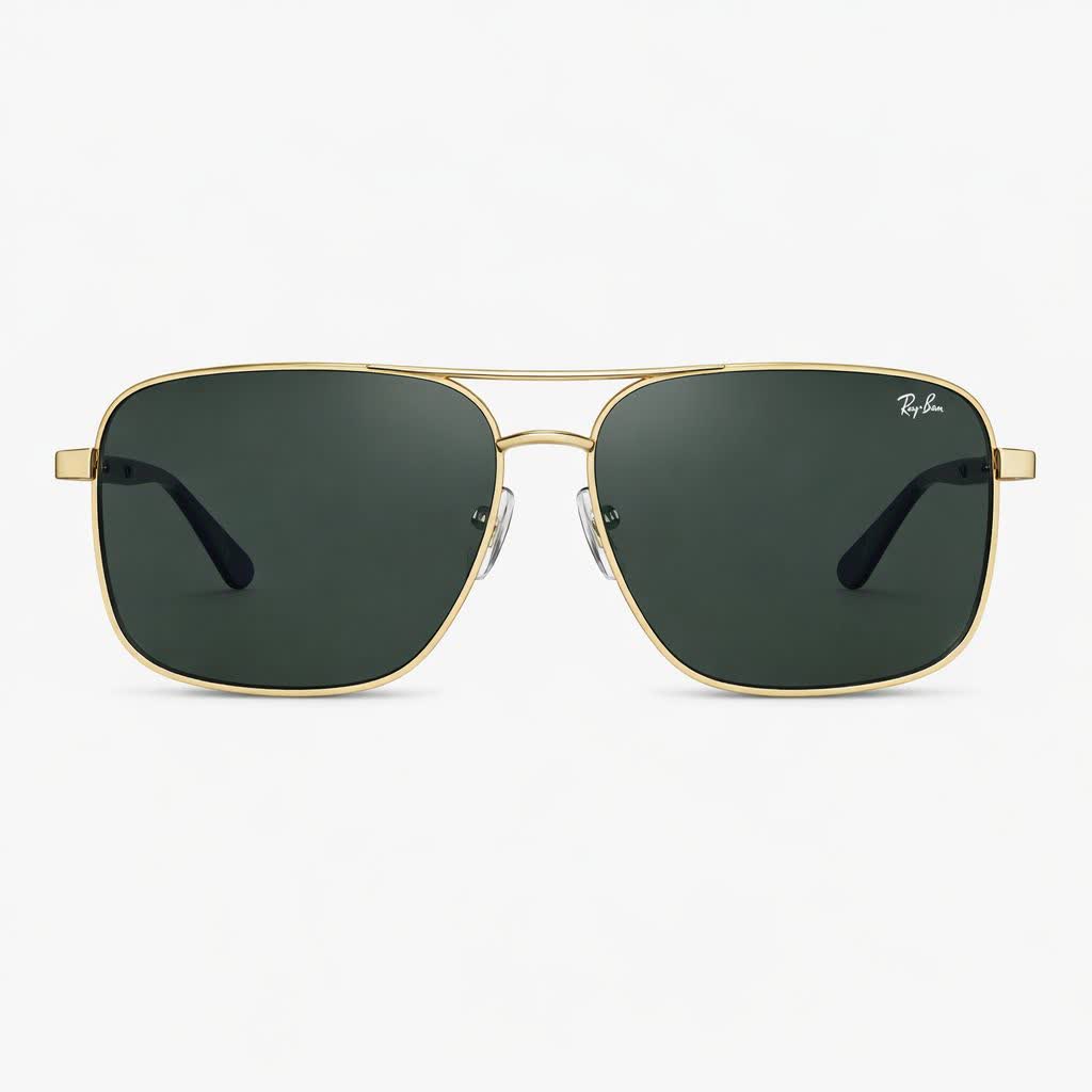 عينک آفتابی مردانه ری بن Rayban آمريکا استاندارد مدل C19 فريم طلايی