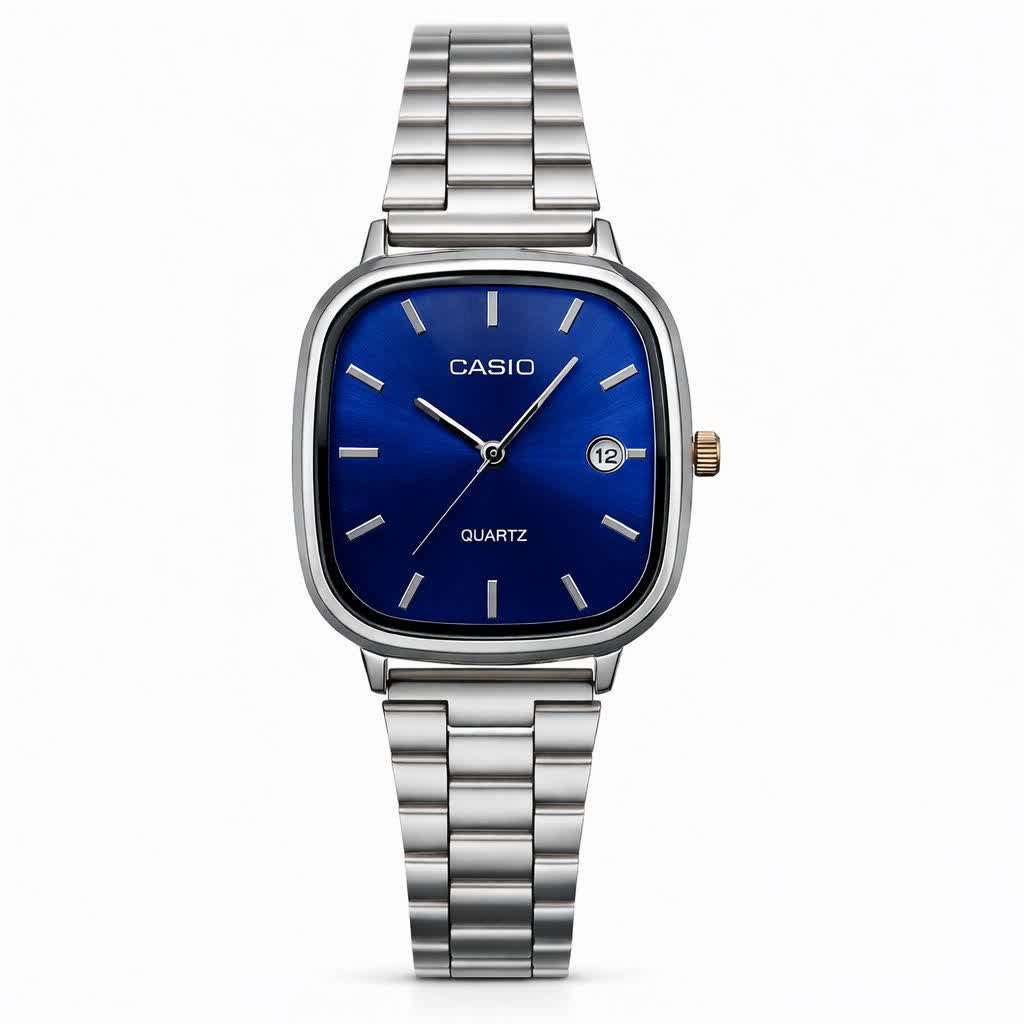 ساعت مچی مردانه کاسيو اولدمانی CASIO موتور ژاپن صفحه آبی