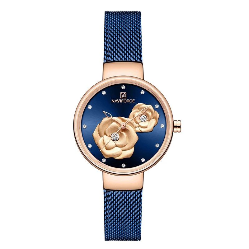 ساعت مچی عقربه ای زنانه نیوی فورس NAVIFORCE مدل Nf5013 طرح گل